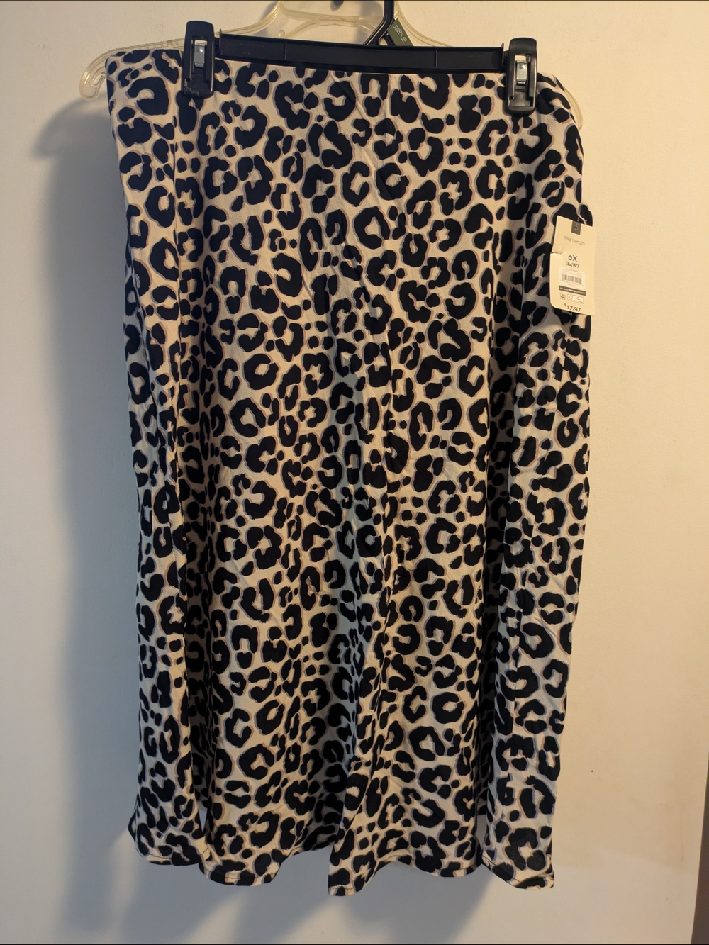 Terra & Sky Black and Cream Leopard Print Skirt
